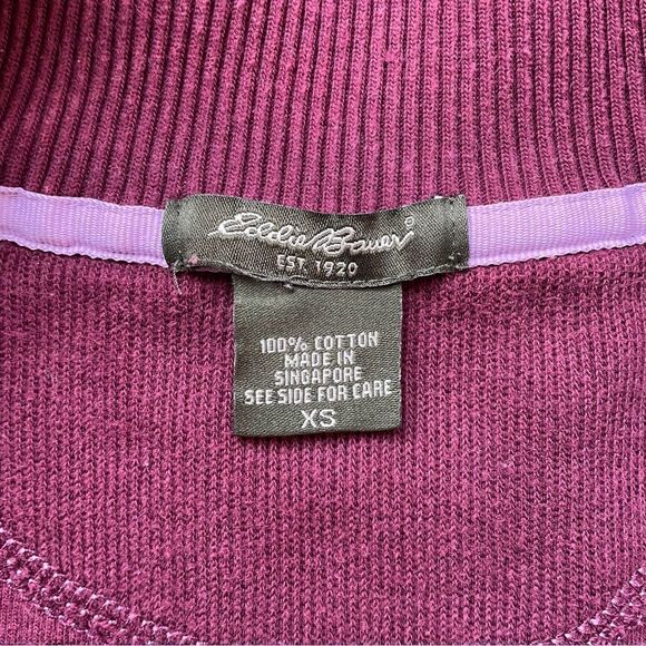 Eddie Bauer Maroon Red Quarter Zip Sweater - Size: XS - Picture 3 of 9